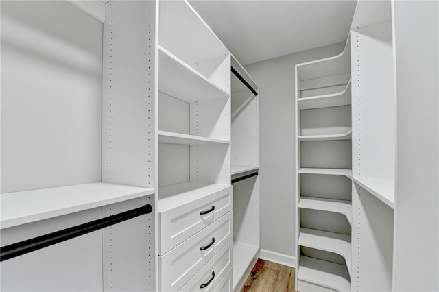 spacious closet with light wood-style floors