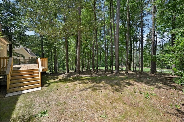5702 Brynwood Cir NW, Acworth, GA 30101 - view of yard featuring a wooden deck and stairway