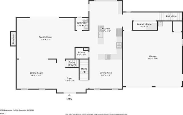 5702 Brynwood Cir NW, Acworth, GA 30101 - home floor plan