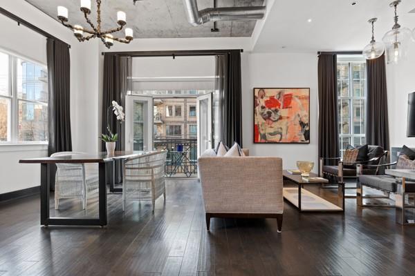 interior space featuring a healthy amount of sunlight and dark wood finished floors