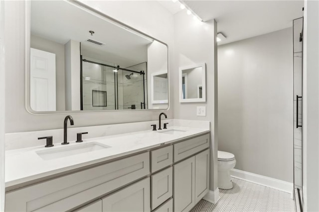1130 Piedmont Ave NE Unit 410, Atlanta, GA 30309 - full bath with a sink, a stall shower, toilet, and visible vents
