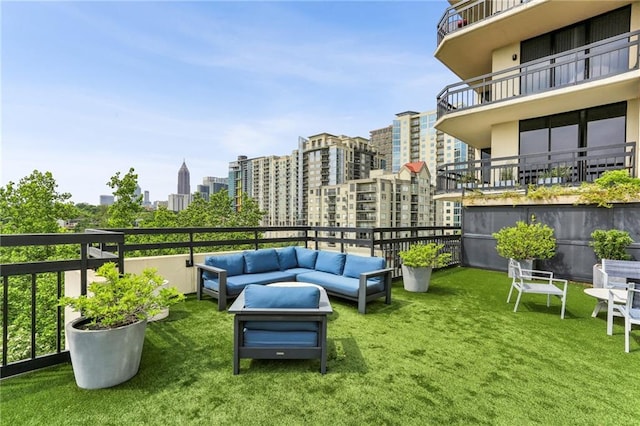 1130 Piedmont Ave NE Unit 410, Atlanta, GA 30309 - exterior space featuring outdoor lounge area and a city view