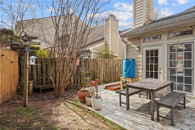 view of patio featuring a fenced backyard