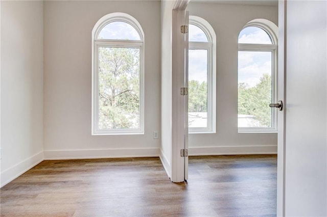 doorway featuring light hardwood / wood-style flooring