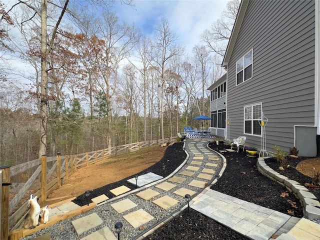 view of yard with a patio area