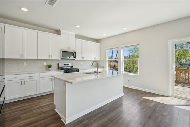 164 Long Leaf St, Dawsonville, GA 30534 - kitchen with plenty of natural light, visible vents, a sink, and appliances with stainless steel finishes