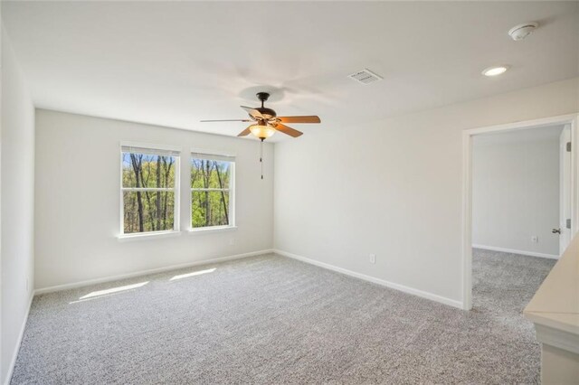 164 Long Leaf St, Dawsonville, GA 30534 - carpeted empty room featuring baseboards, a ceiling fan, and visible vents