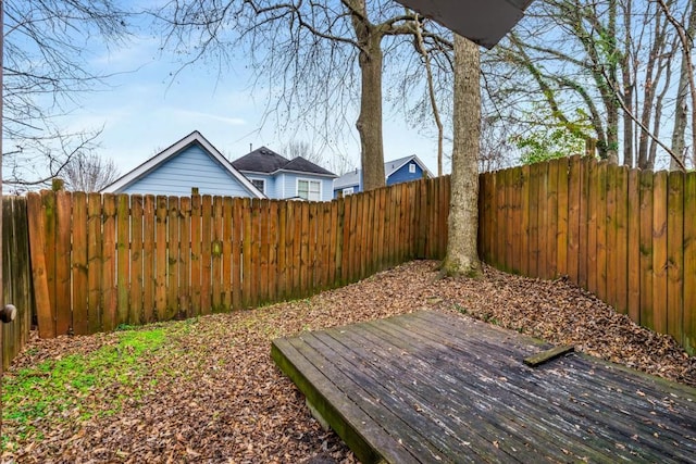 view of yard with a deck