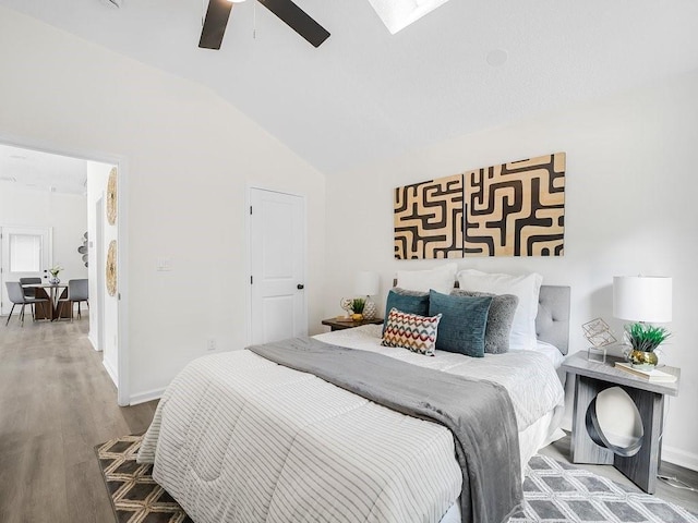 3100 Mount Gilead Rd SW, Atlanta, GA 30311 - bedroom featuring lofted ceiling, wood finished floors, and ceiling fan