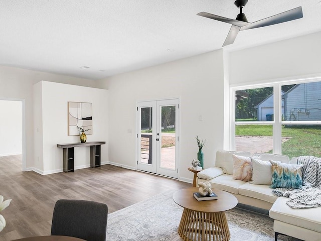 3100 Mount Gilead Rd SW, Atlanta, GA 30311 - living area with wood finished floors, plenty of natural light, and a ceiling fan