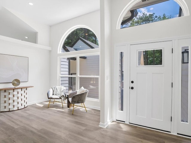 3100 Mount Gilead Rd SW, Atlanta, GA 30311 - foyer entrance featuring a high ceiling, wood finished floors, and recessed lighting