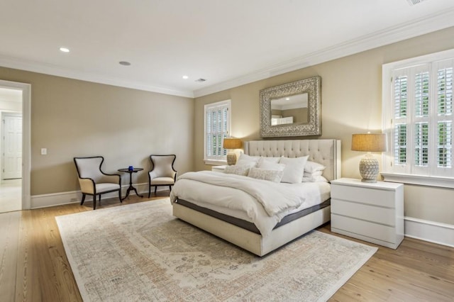 2671 Bohler Rd NW, Atlanta, GA 30327 - bedroom featuring ornamental molding, wood finished floors, and recessed lighting