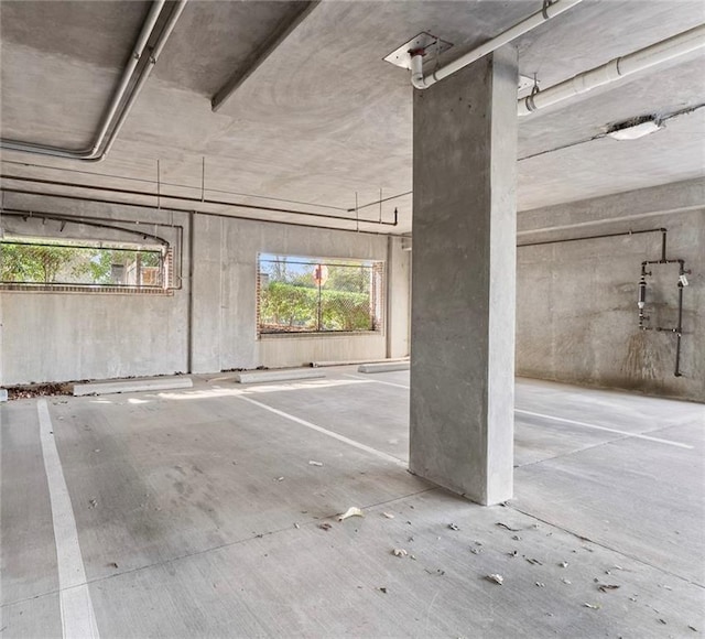 view of parking garage