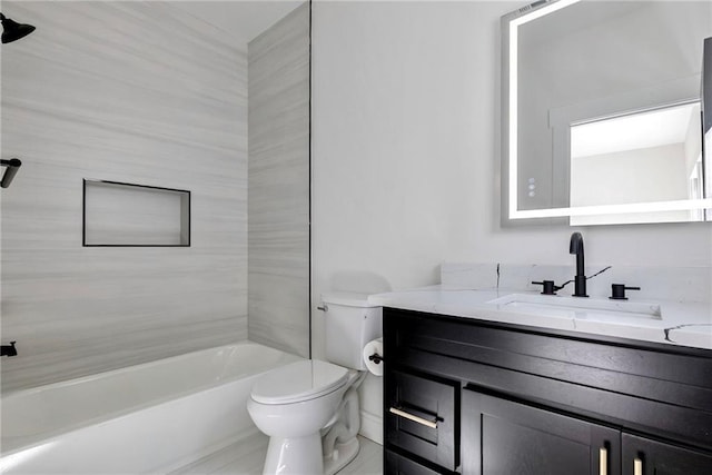 136 Beutell St, Norcross, GA 30071 - full bathroom featuring toilet, vanity, and shower / bath combination