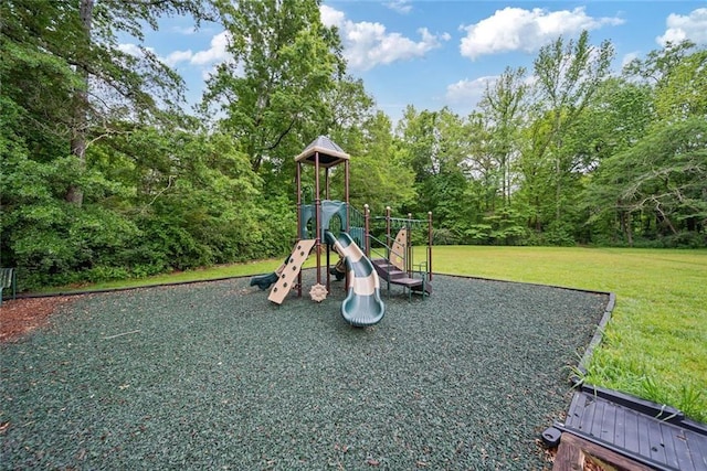 communal playground with a yard