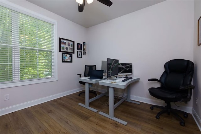 451 Burton Dr Unit 32, Alpharetta, GA 30009 - office featuring baseboards, a ceiling fan, and wood finished floors