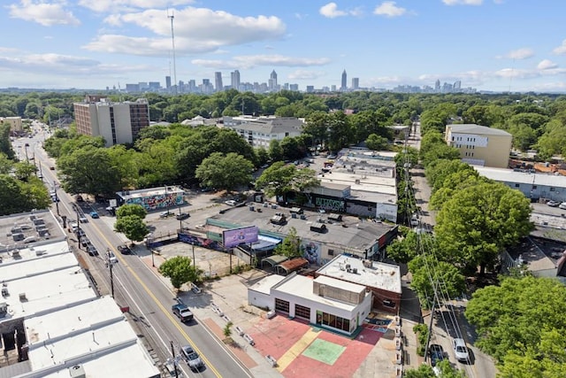 bird's eye view with a view of city