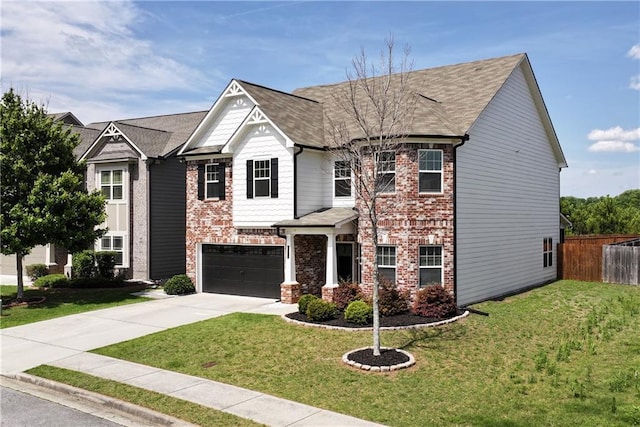 4171 Towncastle Ln, Buford, GA 30518 - view of front of home with brick siding, driveway, an attached garage, and a shingled roof