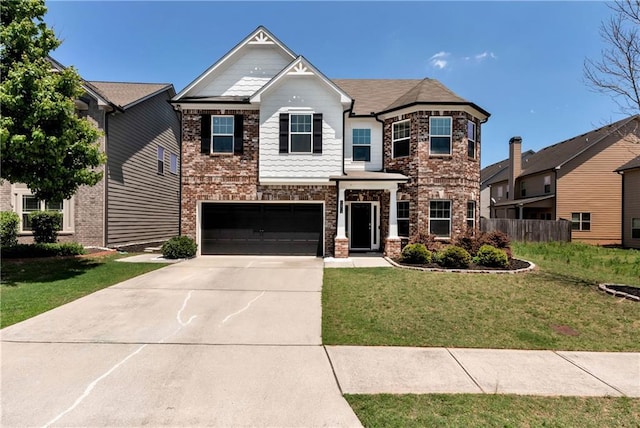 4171 Towncastle Ln, Buford, GA 30518 - craftsman-style house featuring driveway, a garage, and brick siding