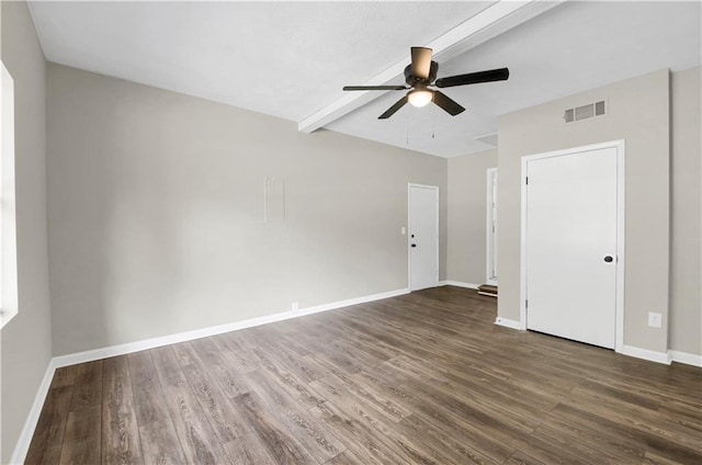 558 Newlin Ct, Lawrenceville, GA 30046 - unfurnished room featuring a ceiling fan, wood finished floors, and beamed ceiling