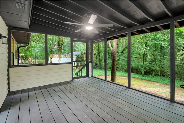 558 Newlin Ct, Lawrenceville, GA 30046 - unfurnished sunroom with a ceiling fan