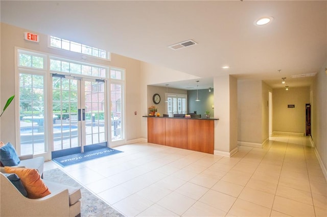 reception area featuring french doors