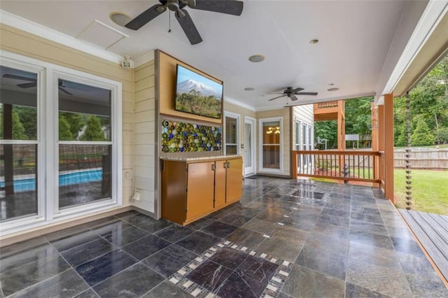 65 Millennial Ct, Lawrenceville, GA 30045 - view of patio / terrace featuring ceiling fan and fence
