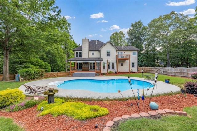 65 Millennial Ct, Lawrenceville, GA 30045 - view of pool featuring a wooden deck and a patio area