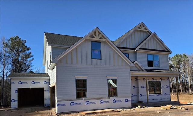 view of front of home featuring a garage and board and batten siding