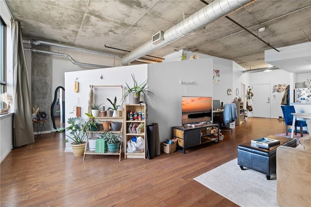 living room featuring hardwood / wood-style flooring