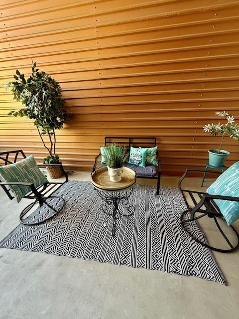 balcony with a patio area