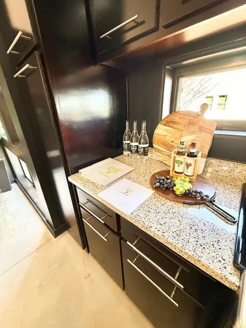 kitchen with light stone counters