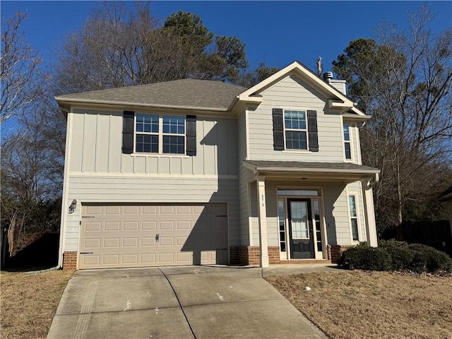 view of property with a garage