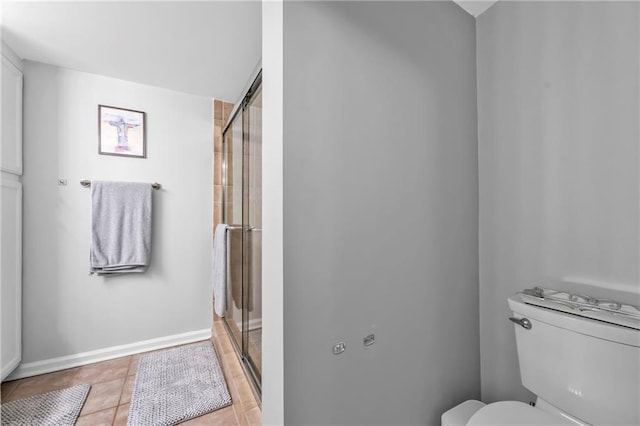 199 14th St NE Unit 2010, Atlanta, GA 30309 - full bathroom with tile patterned flooring, a shower stall, toilet, and baseboards