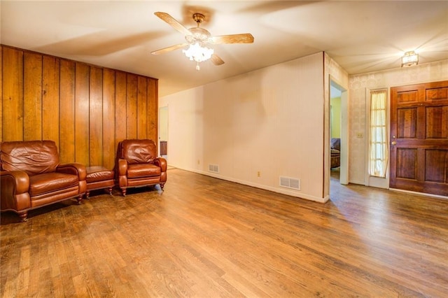 1850 Francis Rd SW, Conyers, GA 30094 - living area with a ceiling fan, visible vents, and wood finished floors