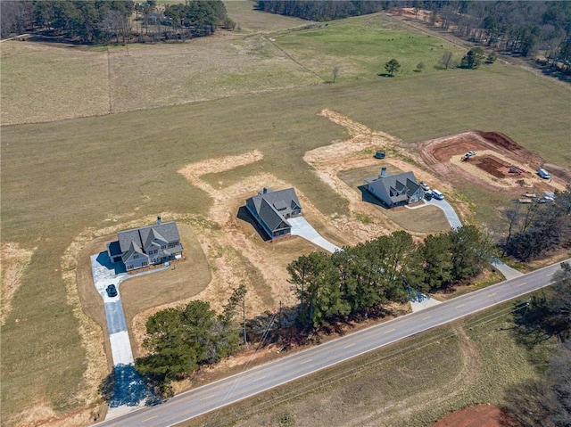 aerial view with a rural view