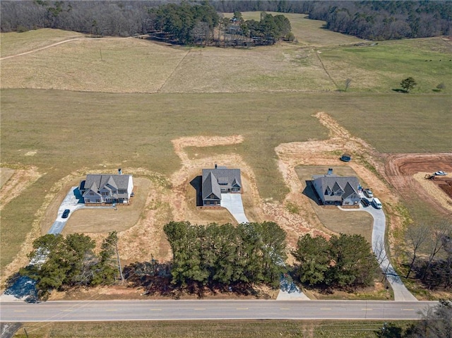 bird's eye view with a rural view