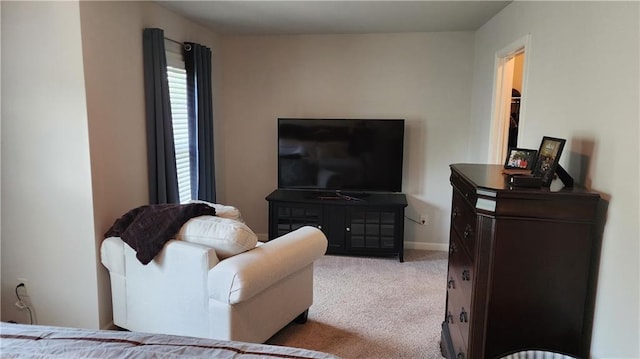 bedroom featuring baseboards and carpet floors