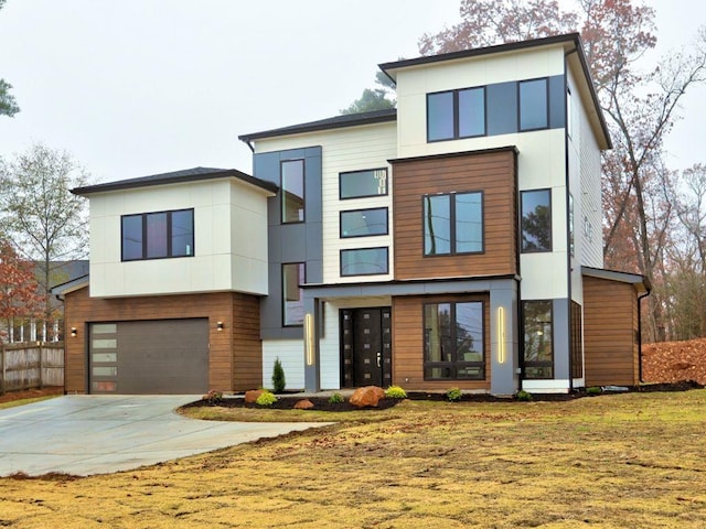 contemporary house with a garage