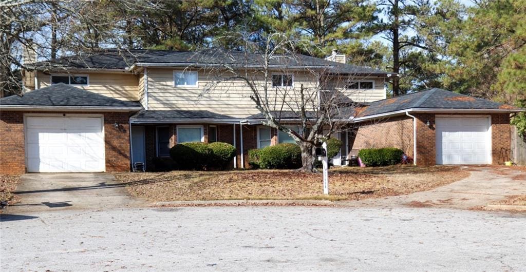 view of property with a garage