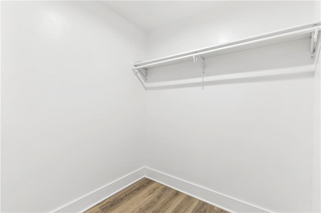 spacious closet with wood finished floors