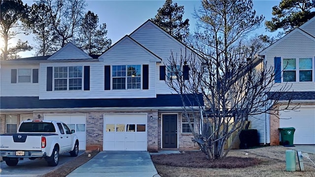 view of property with a garage