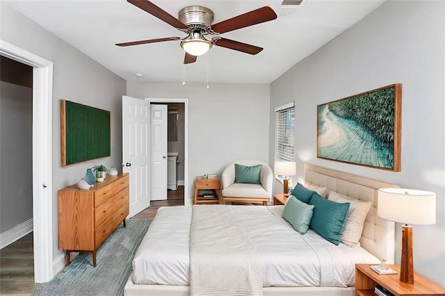 2222 Mcafee Rd, Decatur, GA 30032 - bedroom with wood-type flooring and ceiling fan