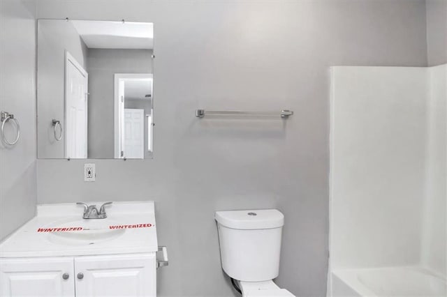 2222 Mcafee Rd, Decatur, GA 30032 - full bathroom with vanity, toilet, and separate shower and tub