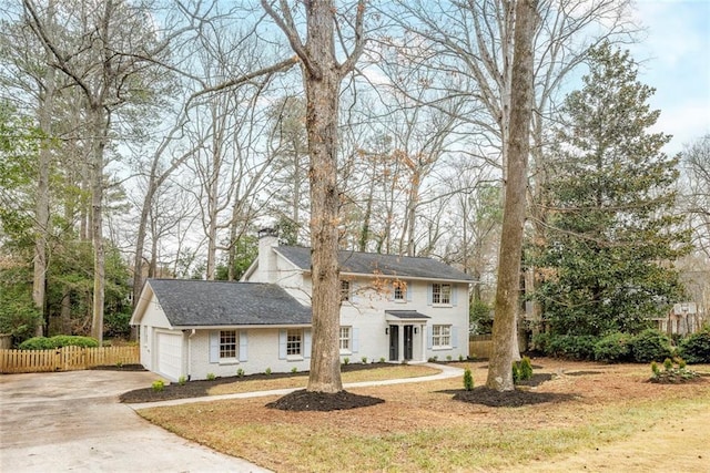 view of front of house with a garage