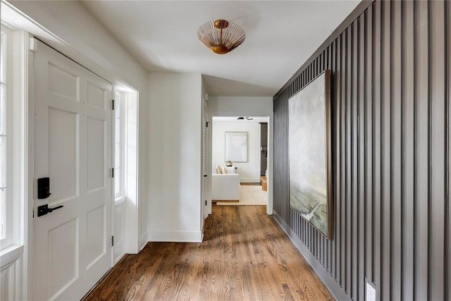 entrance foyer with hardwood / wood-style flooring