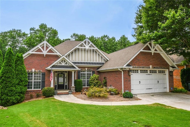 1173 Saint Charles Pl, Gainesville, GA 30501 - craftsman-style home featuring brick siding, a garage, driveway, and a front yard