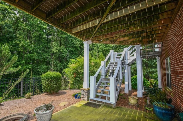 1173 Saint Charles Pl, Gainesville, GA 30501 - view of patio / terrace featuring stairway