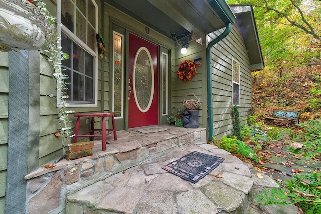 entrance to property with a porch