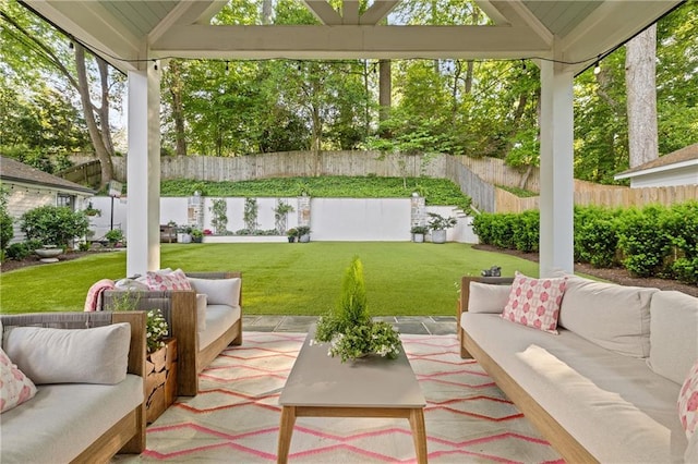 view of patio / terrace with an outdoor hangout area